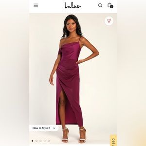 Showing Off a Little Magenta Asymmetrical Tulip Midi Dress